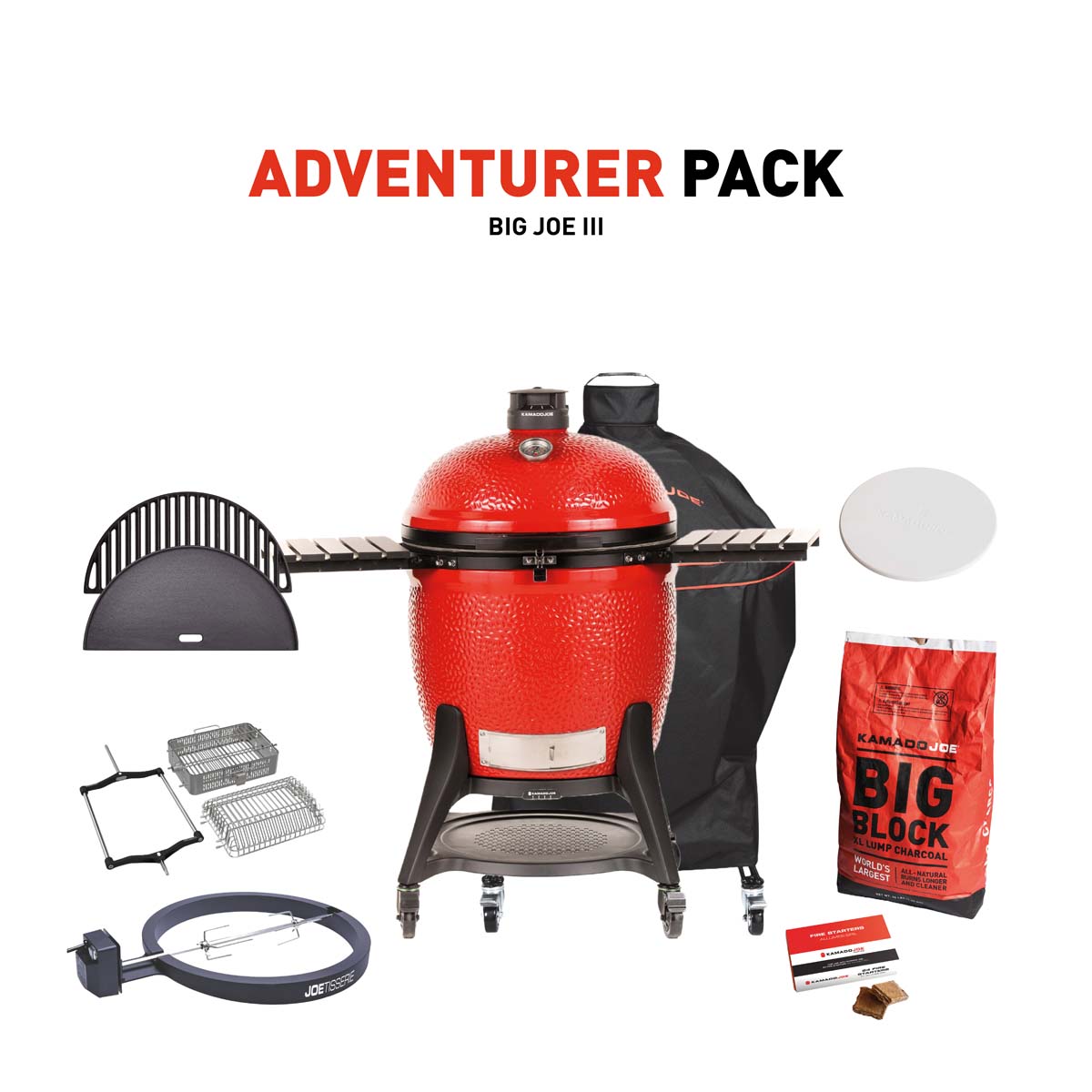Kamado Joe Big Joe III Charcoal Grill With Adventurer Pack